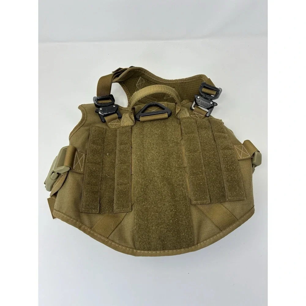 ICEFANG Tactical Dog Harness Medium Coyote Tan K9 Working Vest MOLLE No‎ Pull